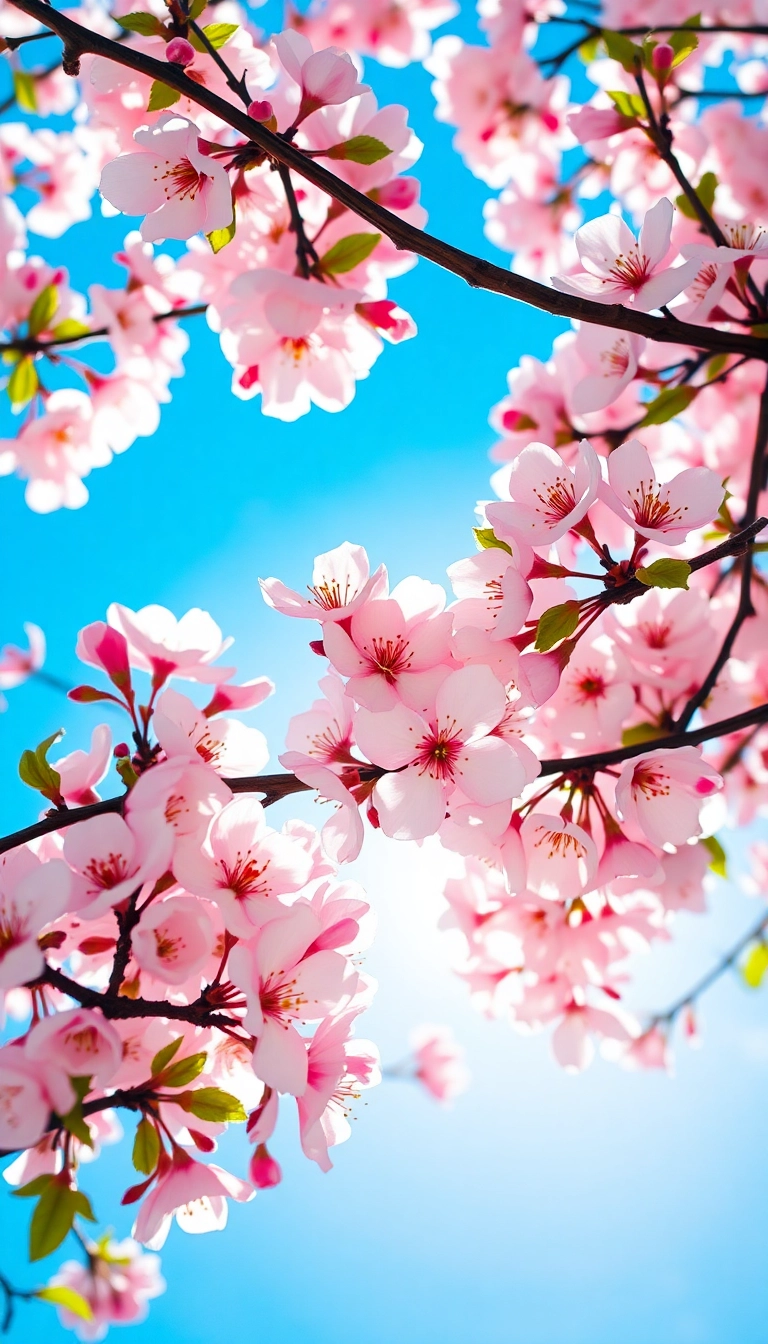 HD iPhone Blooming Apple Orchard Exquisite Wallpaper Copyright-Free Stock Photo